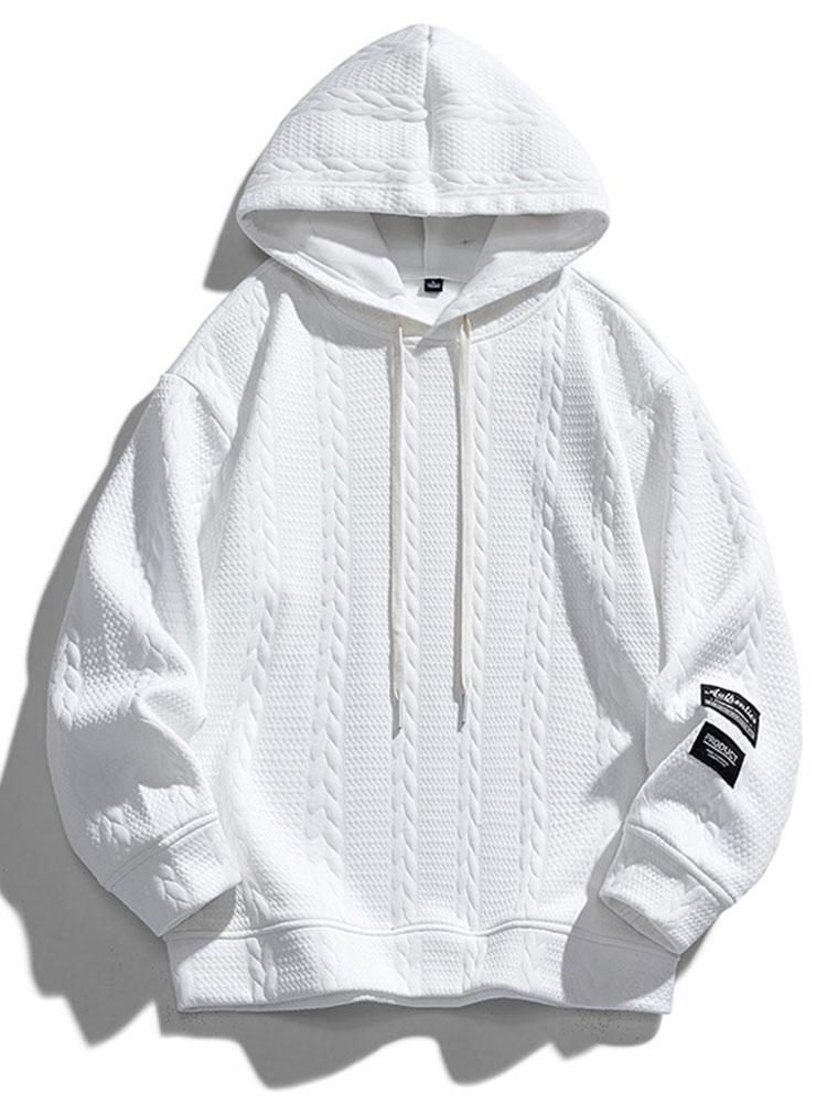 Relax Fit Wheat Jacquard Hoodie