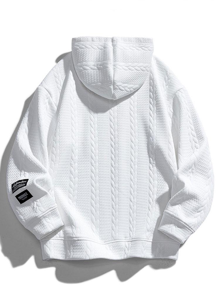 Relax Fit Wheat Jacquard Hoodie