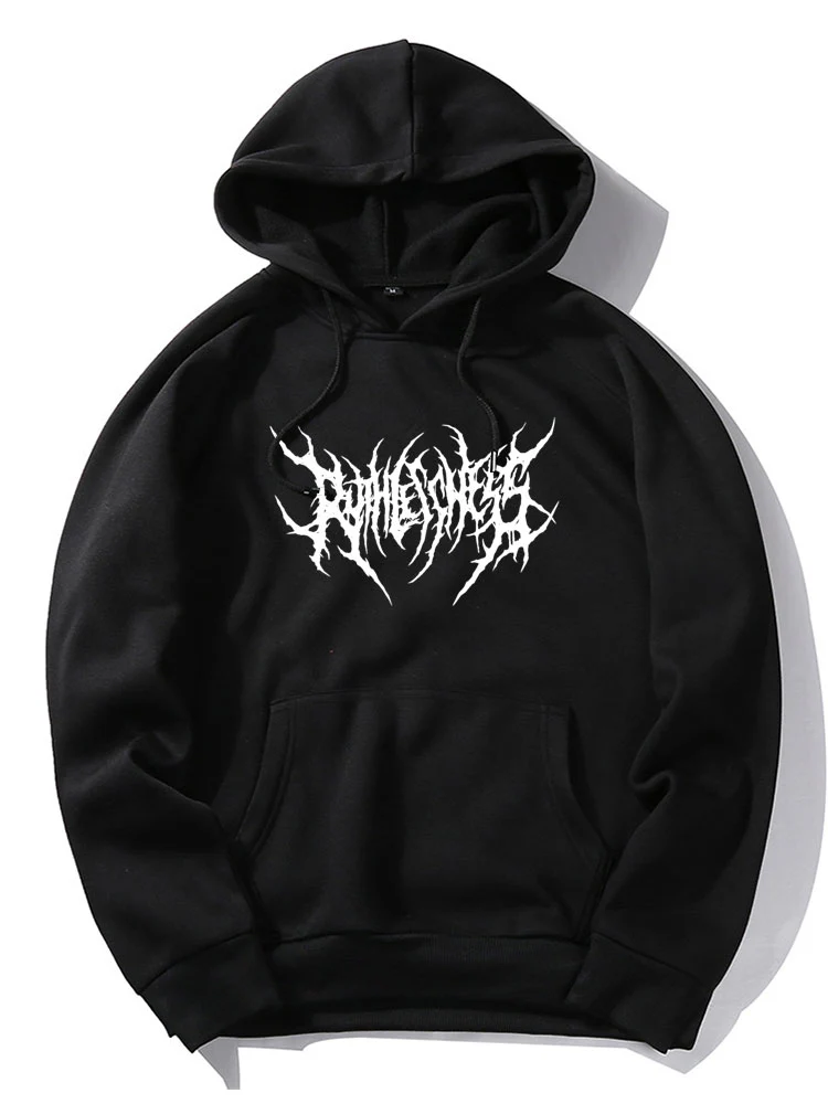 Punk Gothic Letter Print Hoodie
